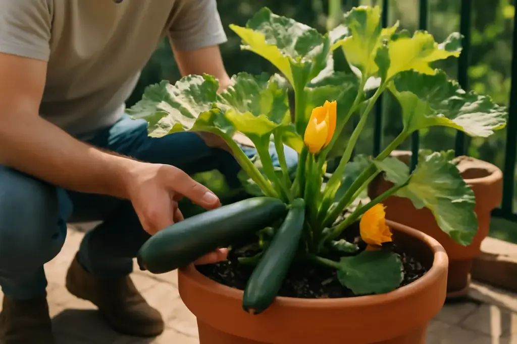 Coltivare zucchine in vaso: il metodo che assicura frutti lunghi e saporiti anche senza giardino